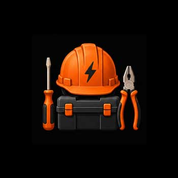 Professional electrical contractor working on a project